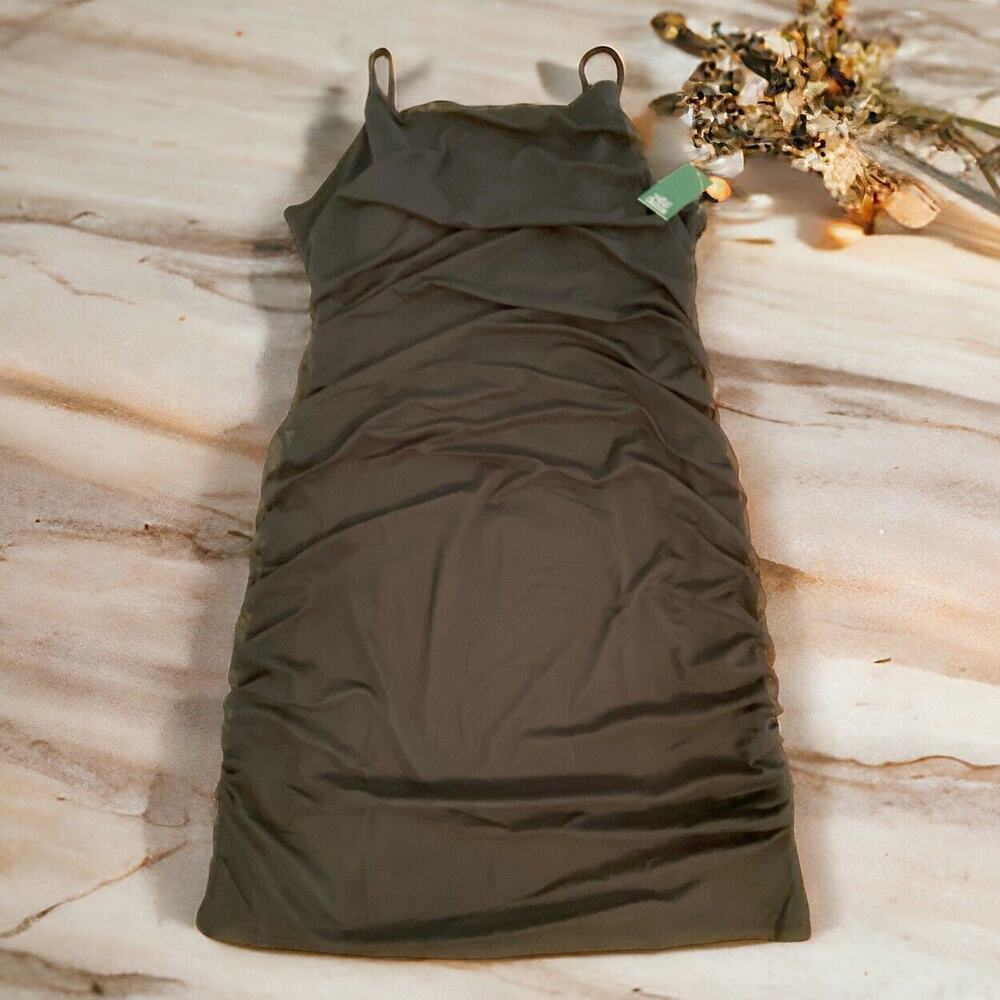 Wild Fable Ruched Dress Mini Spaghetti Strap sexy Mesh Women 1X Plus Size grunge